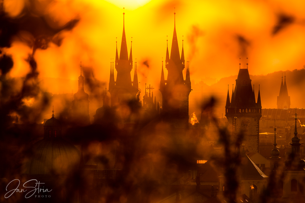 Prague spring sunrise